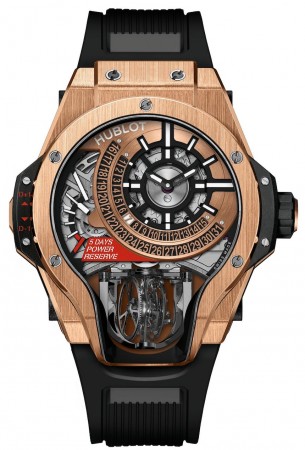 AAA Replica Hublot Masterpiece MP-09 Tourbillon Bi-Axis King Gold Watch 909.OX.1120.RX