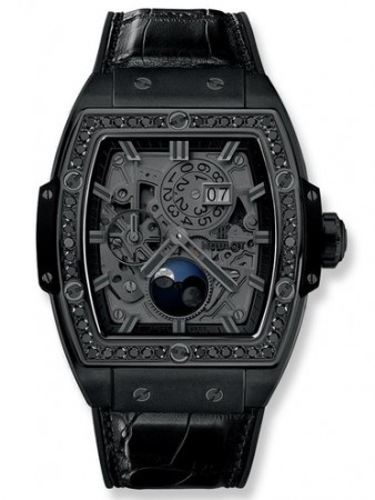 AAA Replica Hublot Spirit Of Big Bang Moonphase All Black Diamonds Mens Watch 647.CI.1110.LR.1200