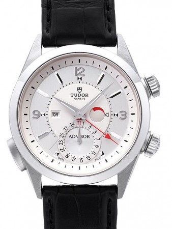 AAA Replica Tudor Heritage Adivsor Silver Dial Croco Strap Mens Watch 79620T-1