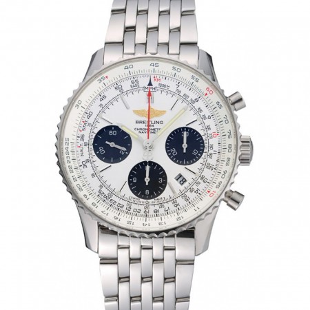 Swiss Breitling Navitimer White Dial Stainless Steel Bracelet 622441