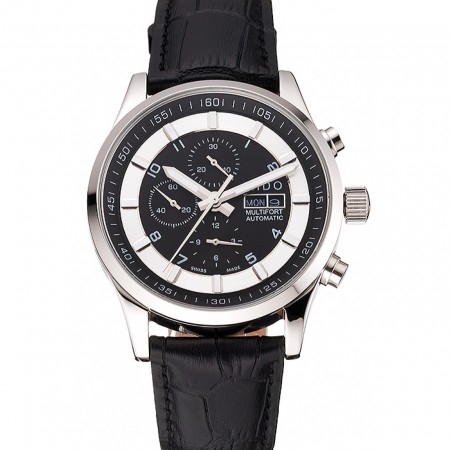 Mido Multifort Cronograph 2 Tone Dial Black Leather Strap 622184
