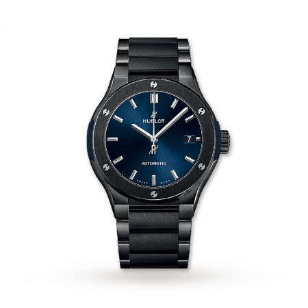 Swiss Hublot Classic Fusion Ceramic Blue Bracelet 510.CM.7170.CM 45mm