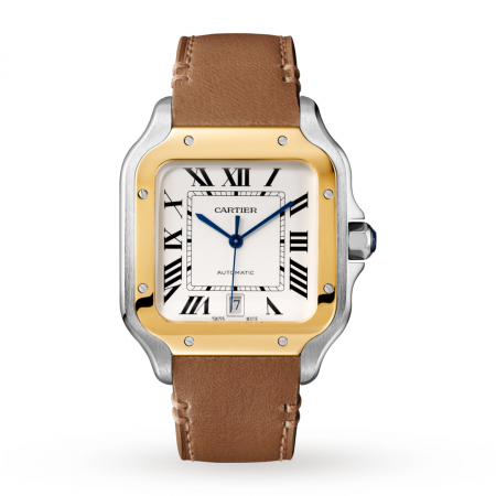 Swiss Santos de Cartier, Large model, yellow gold & steel