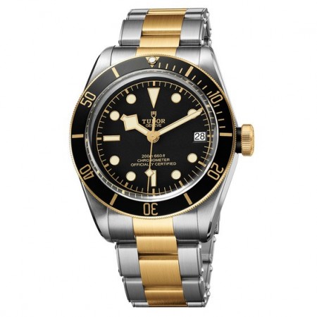 AAA Replica Tudor Heritage Black Bay Steel And Yellow Gold Watch 79733N