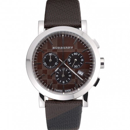 Burberry The City Classic Chronograph Brown Dial Smoked Trench Bracelet 622571