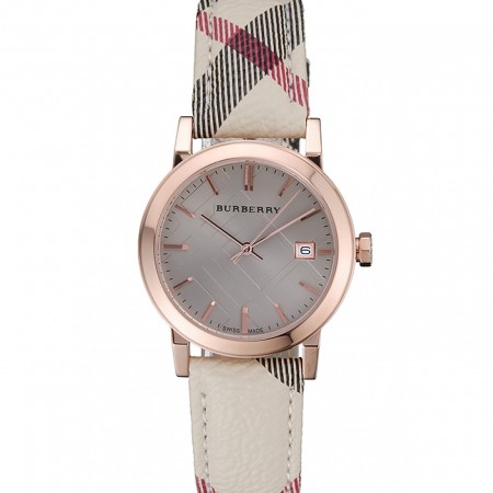 Burberry The City Classic Grey Dial Haymarket Bracelet 622566