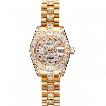 Swiss Rolex DateJust Diamond Dial Gold 622023