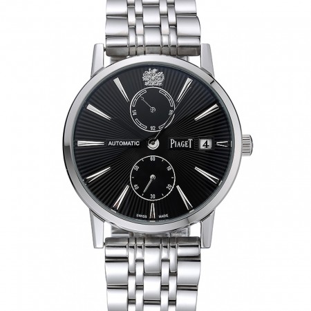 Piaget Altiplano Black Dial Silver Case Stainless Steel Bracelet 1454232