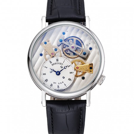 Breguet Tradition Grande Complication Silver Case Black Leather Bag 1454033