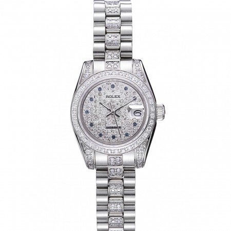 Swiss Rolex DateJust Diamond Dial Stainless Steel 622021