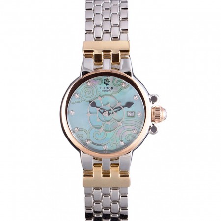 Tudor Clair de Rose White Dial Two Tone Band 621495