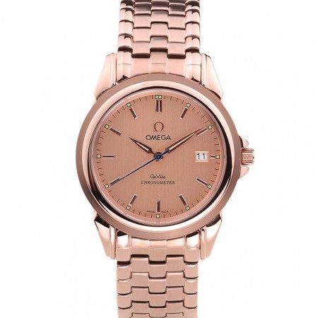 Omega De Ville Rose Gold Dial Rose Gold Stainless Steel Bracelet 1454188