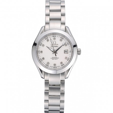 Omega Seamaster Aqua Terra White Dial Diamond Numerals Stainless Steel Bracelet 622444