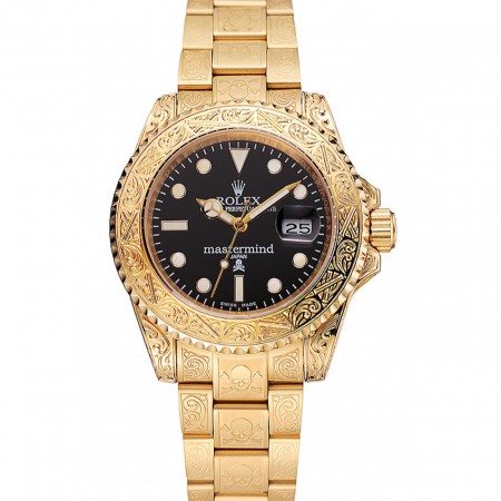 Rolex Mastermind Japan Limited Edition Black Dial Gold Case And Bracelet 1454072
