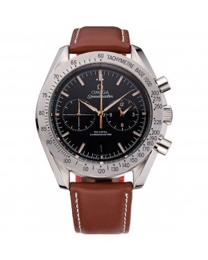 Omega Speedmaster Black Dial Stainless Steel Case Brown Leather Strap 622806