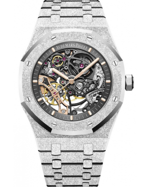 AAA Replica Audemars Piguet Royal Oak Frosted Gold Double Balance Wheel Openworked Watch 15407BC.GG.1224BC.01