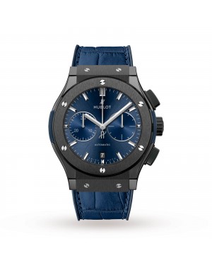 Swiss Hublot Classic Fusion Ceramic Blue Chronograph 521.CM.7170.LR 45mm