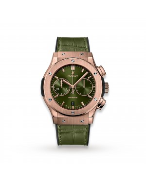 Swiss Hublot Classic Fusion Chronograph King Gold Green 521.OX.8980.LR 45mm