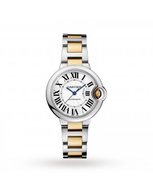 Swiss Ballon Bleu de Cartier watch, 33 mm, 18K yellow gold, steel