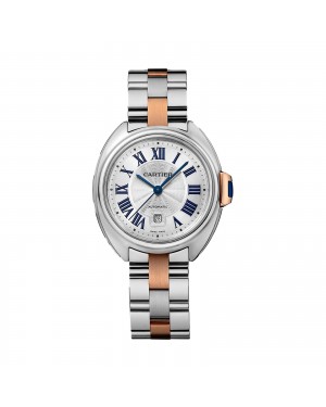 Swiss Clé de Cartier, 31 mm, pink gold, leather