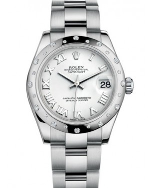 AAA Replica Rolex Datejust 31mm Stainless Steel White Roman Oyster Ladies Watch 178344-0028