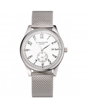 Patek Philippe Calatrava Small Seconds White Dial Stainless Steel Case And Bracelet