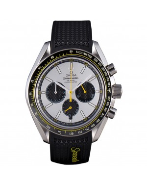 Omega Speedmaster Black Rubber Bracelet White Dial 801422
