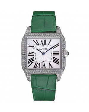 Cartier Santos 100 Diamond Silver Bezel 621929
