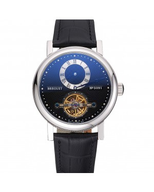 Breguet Classique Complications Stainless Steel Case Black Leather Strap 80158