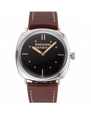 Panerai Radiomir Vintage SLC PAM425 Black Dial Stainless Steel Case Brown Leather Strap
