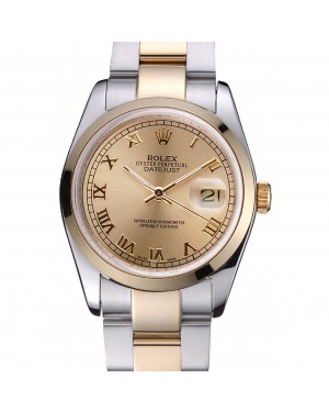 Rolex Datejust Stainless Steel And Gold Case Gold Dial 622265