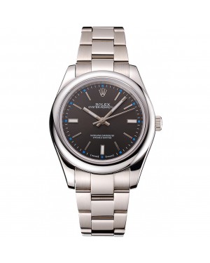 Rolex Oyster Perpetual Dark Rhodium Dial Stainless Steel Case And Bracelet