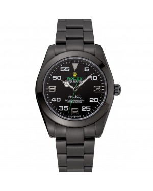 Rolex Air King Black Dial Black Staineless Steel Bracelet 1454019