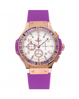 Hublot Big Bang Tutti Frutti Purple Strap Gold Dial