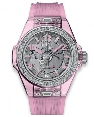 AAA Replica Hublot Big Bang One Click Pink Sapphire Diamonds Watch 465.JP.4802.RT.1204