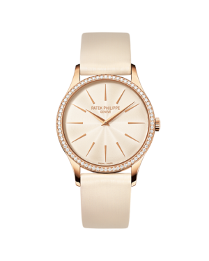 AAA Replica Patek Philippe Calatrava Rose Gold Pearly White Watch 4897R-010