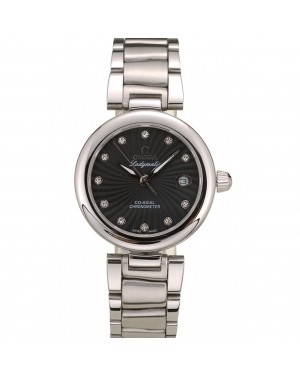 Omega DeVille Ladymatic Stainless Steel Strap Black Dial