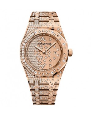 AAA Replica Audemars Piguet Royal Oak Quartz Pink Gold Watch 67654OR.ZZ.1264OR.01
