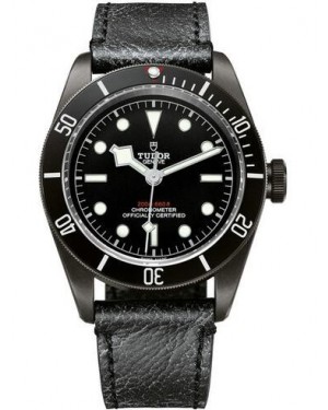 AAA Replica Tudor Heritage Black Bay Dark 41 mm PVD Steel Case Leather Bracelet Watch 79230DK-01