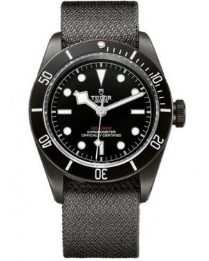 AAA Replica Tudor Heritage Black Bay Dark 41 mm PVD Steel Case Fabric Bracelet Watch 79230DK-02
