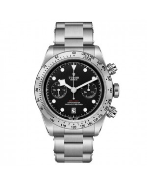 AAA Replica Tudor Heritage Black Bay Chrono Steel Strap Watch 79350-002
