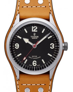 AAA Replica Tudor Heritage Ranger Black Dial Calfskin Strap Mens Watch 79910-1