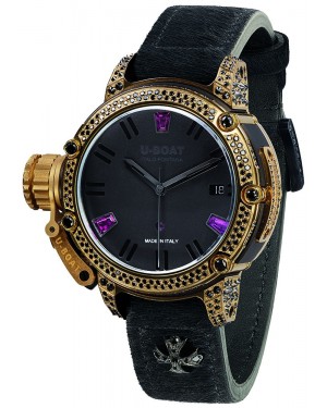 AAA Replica U-Boat Chimera 40 Gold Bezel Black Diamond Limited Edition Watch 8020