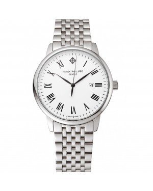 Patek Philippe Calatrava White Dial Stainless Steel Case And Bracelet 1453833