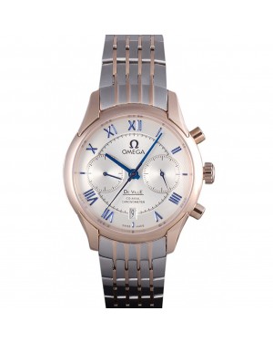 Omega DeVille Two Tone Links White Dial om240 621564