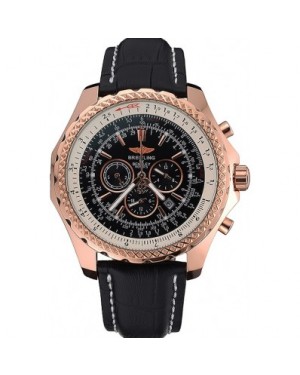Breitling Bentley Motors Speed Gold Case Black Dial Black Leather Bracelet 622232