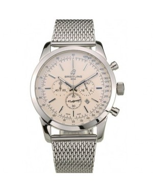 Breitling Transocean Stainless Steel Case Light Yellow Dial