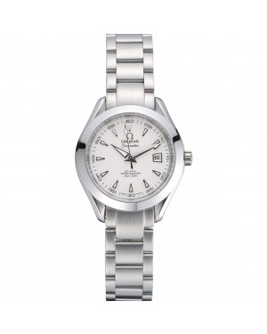 Omega Seamaster Aqua Terra White Dial Stainless Steel Bracelet Ladies 622446