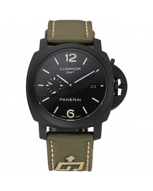 Panerai Luminor 1950 3-Days GMT Black Case Black Dial Green Bracelet 1454015