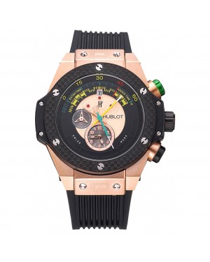Hublot Big Bang Unico Bi-Retrograde Chrono King Gold Case Black Rubber Strap 622772